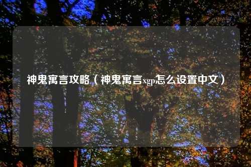 神鬼寓言攻略（神鬼寓言xgp怎么设置中文）