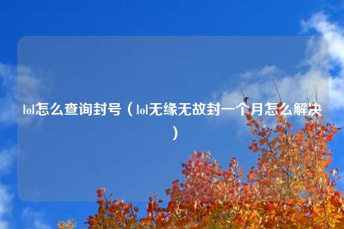 lol怎么查询封号（lol无缘无故封一个月怎么解决）