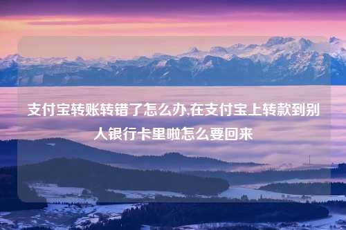 支付宝转账转错了怎么办,在支付宝上转款到别人银行卡里啦怎么要回来