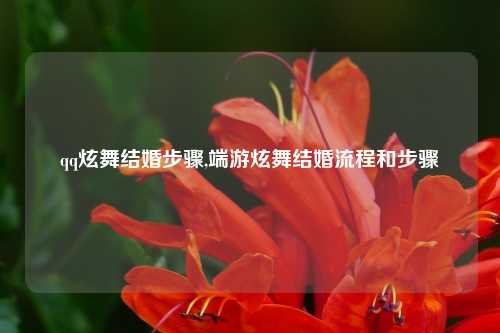 qq炫舞结婚步骤,端游炫舞结婚流程和步骤