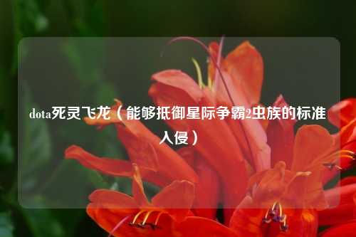 dota死灵飞龙（能够抵御星际争霸2虫族的标准入侵）