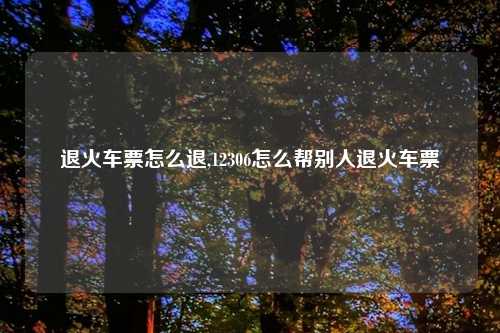 退火车票怎么退,12306怎么帮别人退火车票