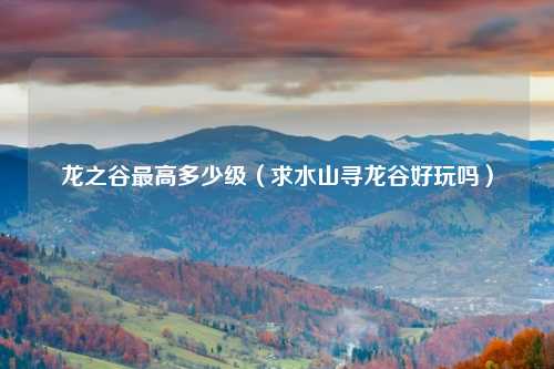 龙之谷最高多少级（求水山寻龙谷好玩吗）