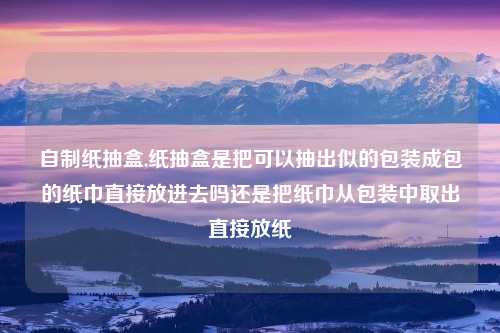 自制纸抽盒,纸抽盒是把可以抽出似的包装成包的纸巾直接放进去吗还是把纸巾从包装中取出直接放纸