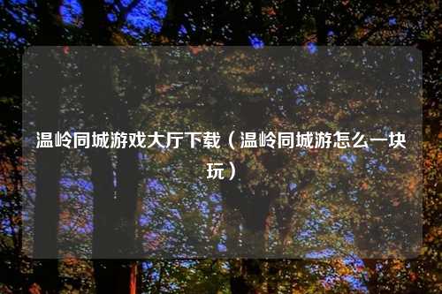 温岭同城游戏大厅下载（温岭同城游怎么一块玩）