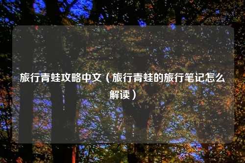 旅行青蛙攻略中文（旅行青蛙的旅行笔记怎么解读）