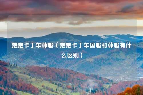 跑跑卡丁车韩服(跑跑卡丁车国服和韩服有什么区别)