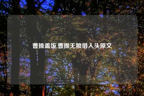 曹操盖饭,曹操无粮借人头原文