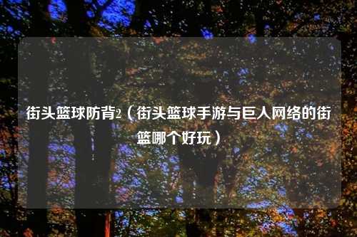 街头篮球防背2（街头篮球手游与巨人网络的街篮哪个好玩）
