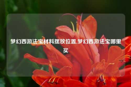 梦幻西游法宝材料摆放位置,梦幻西游法宝哪里买