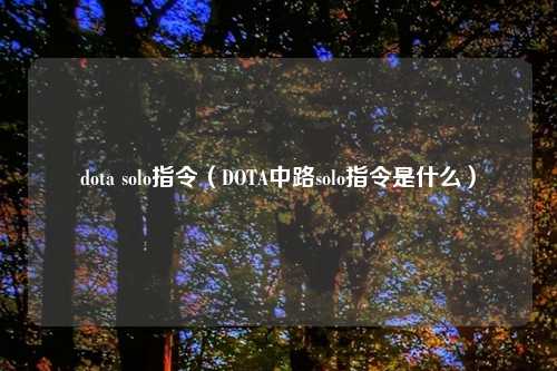 dota solo指令(DOTA中路solo指令是什么)