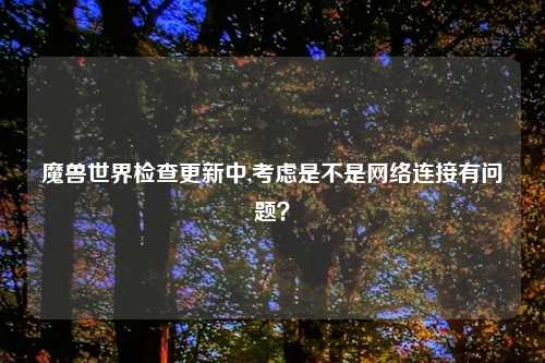 魔兽世界检查更新中,考虑是不是网络连接有问题?