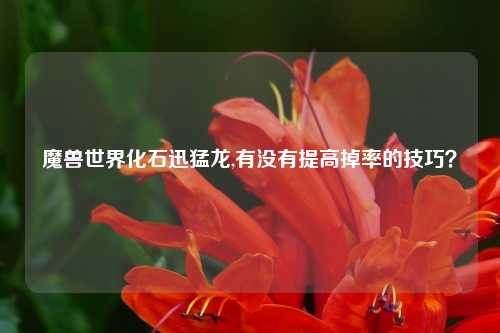 魔兽世界化石迅猛龙,有没有提高掉率的技巧？