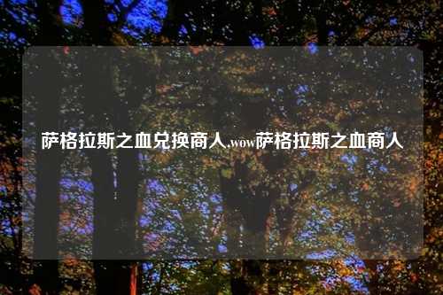 萨格拉斯之血兑换商人,wow萨格拉斯之血商人