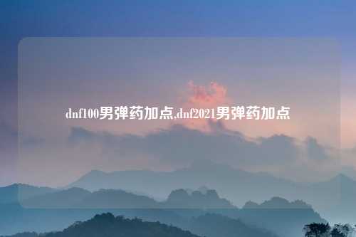 dnf100男弹药加点,dnf2021男弹药加点