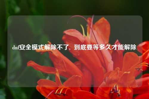 dnf安全模式解除不了,  到底要等多久才能解除