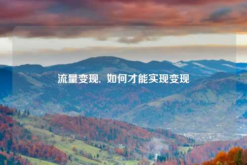 流量变现,  如何才能实现变现