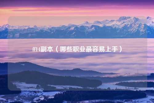 ff14副本（哪些职业最容易上手）