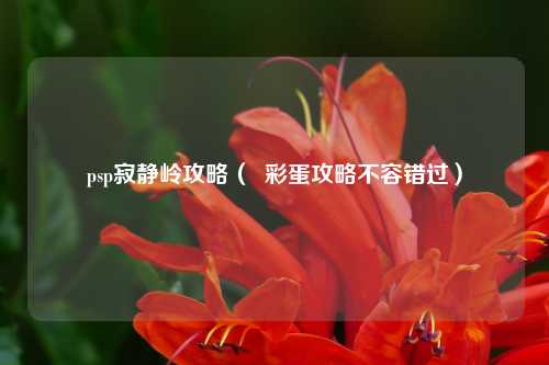 psp寂静岭攻略（  彩蛋攻略不容错过）