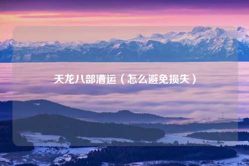 天龙八部漕运（怎么避免损失）