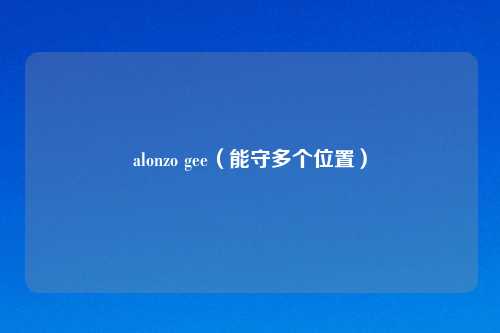 alonzo gee（能守多个位置）