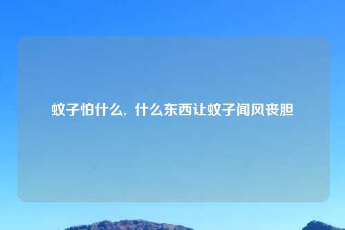 蚊子怕什么,  什么东西让蚊子闻风丧胆