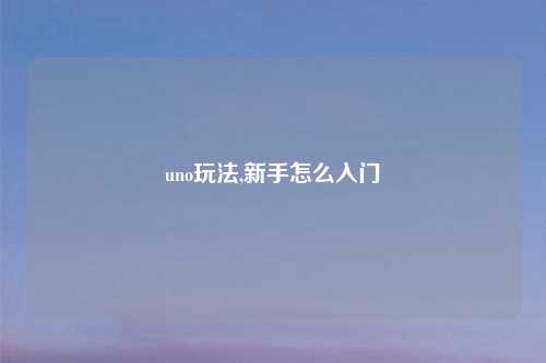 uno玩法,新手怎么入门