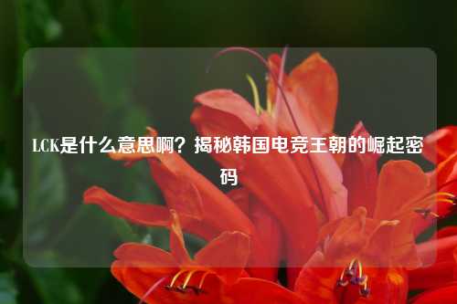 LCK是什么意思啊？揭秘韩国电竞王朝的崛起密码
