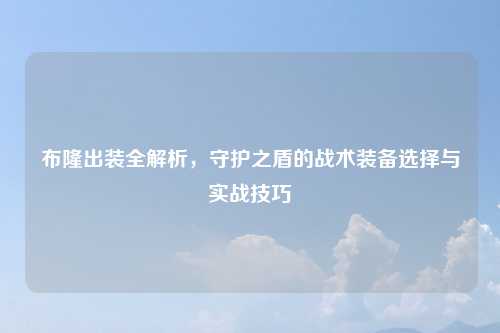 布隆出装全解析，守护之盾的战术装备选择与实战技巧