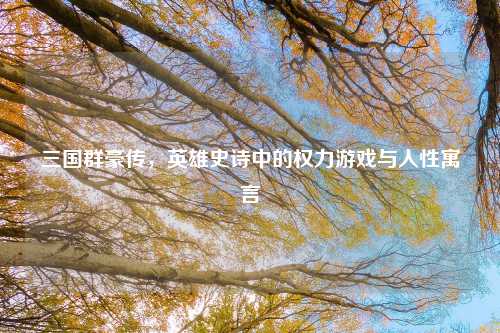 三国群豪传，英雄史诗中的权力游戏与人性寓言