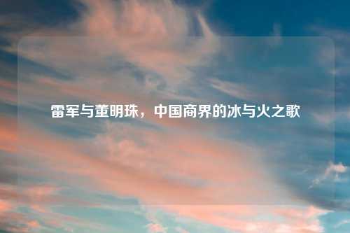 雷军与董明珠,中国商界的冰与火之歌