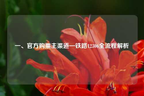 一、官方购票主渠道—铁路12306全流程解析