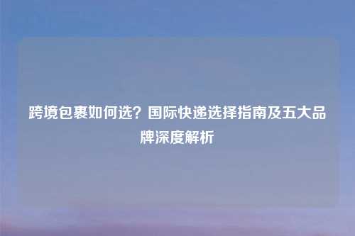 跨境包裹如何选？国际快递选择指南及五大品牌深度解析