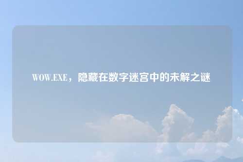 WOW.EXE，隐藏在数字迷宫中的未解之谜