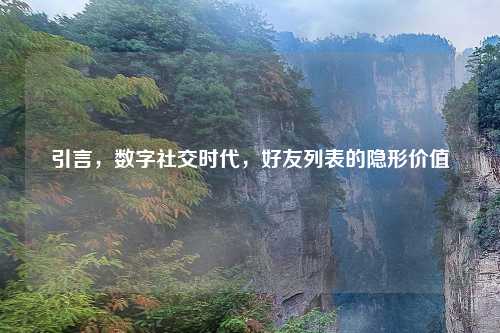 引言，数字社交时代，好友列表的隐形价值