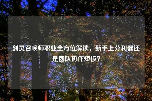 剑灵召唤师职业全方位解读，新手上分利器还是团队协作短板？
