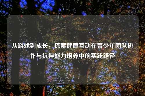 从游戏到成长，探索健康互动在青少年团队协作与抗挫能力培养中的实践路径
