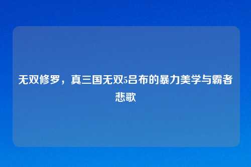 无双修罗，真三国无双5吕布的暴力美学与霸者悲歌