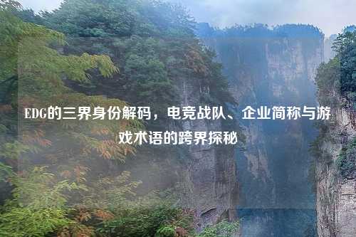 EDG的三界身份解码,电竞战队、企业简称与游戏术语的跨界探秘