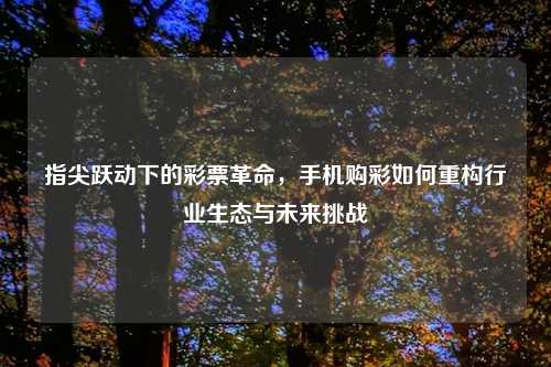 指尖跃动下的彩票革命,手机购彩如何重构行业生态与未来挑战