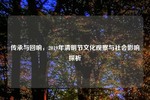 传承与回响，2019年清明节文化观察与社会影响探析