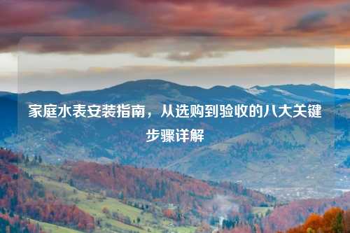 家庭水表安装指南,从选购到验收的八大关键步骤详解