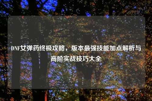 DNF女弹药终极攻略,版本最强技能加点解析与高阶实战技巧大全