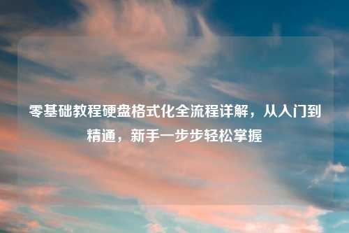 零基础教程硬盘格式化全流程详解，从入门到精通，新手一步步轻松掌握