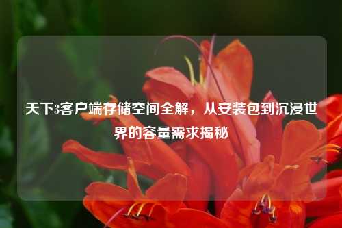 天下3客户端存储空间全解,从安装包到沉浸世界的容量需求揭秘