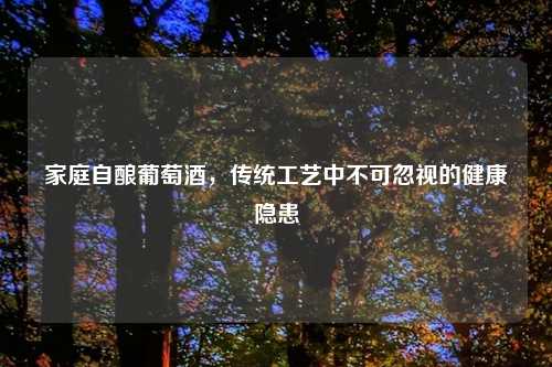 家庭自酿葡萄酒，传统工艺中不可忽视的健康隐患
