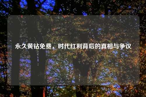 永久黄钻免费,时代红利背后的真相与争议