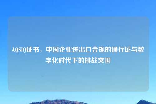 AQSIQ证书,中国企业进出口合规的通行证与数字化时代下的挑战突围