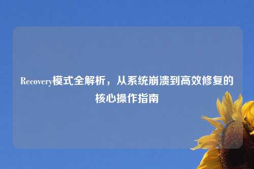 Recovery模式全解析，从系统崩溃到高效修复的核心操作指南
