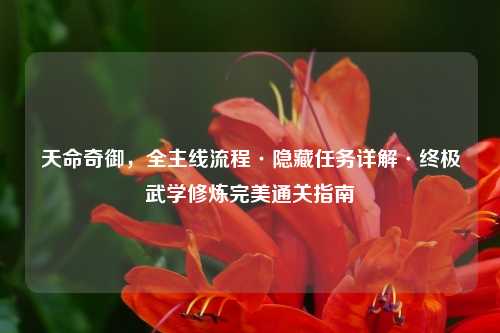 天命奇御，全主线流程·隐藏任务详解·终极武学修炼完美通关指南